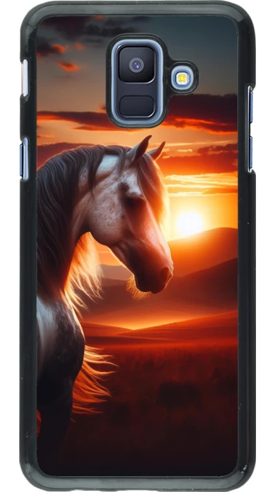 Samsung Galaxy A6 Case Hülle - Majestätischer Sonnenuntergang Pferd