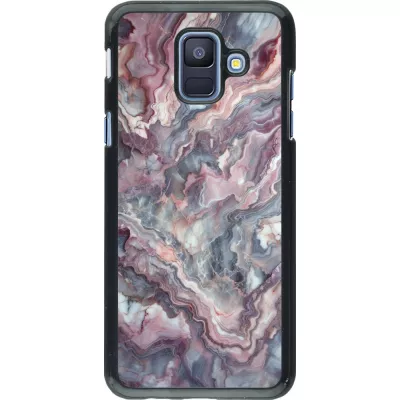 Samsung Galaxy A6 Case Hülle - Violetter silberner Marmor