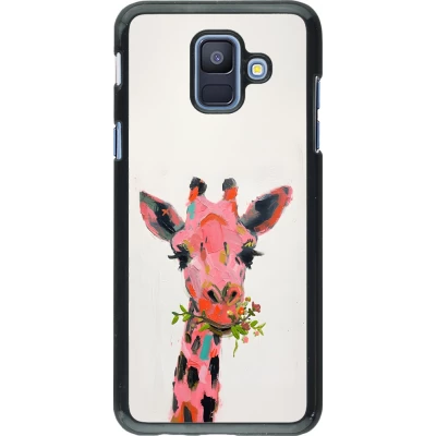 Samsung Galaxy A6 Case Hülle - Pink Girafe Paint