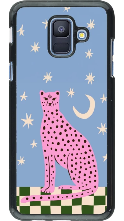 Samsung Galaxy A6 Case Hülle - Pink leopard with stars 2026