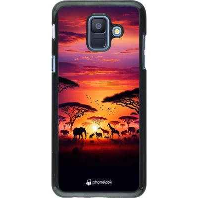 Samsung Galaxy A6 Case Hülle - Safari Sonnenuntergang Wildtiere