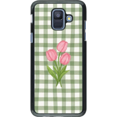 Samsung Galaxy A6 Case Hülle - Green vichy tulips Spring 2026