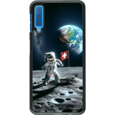 Samsung Galaxy A7 Case Hülle - Astro Schweiz auf dem Mond