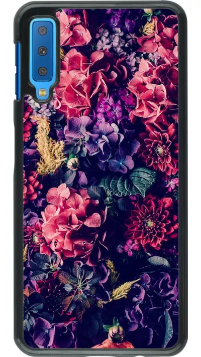 Coque Samsung Galaxy A7 - Flowers Dark