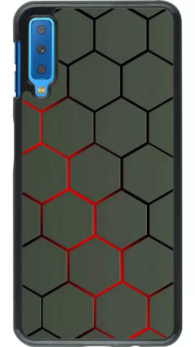 Coque Samsung Galaxy A7 - Geometric Line red
