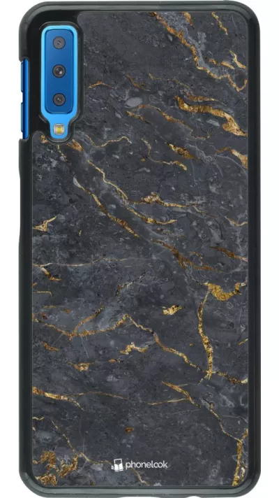 Coque Samsung Galaxy A7 - Grey Gold Marble