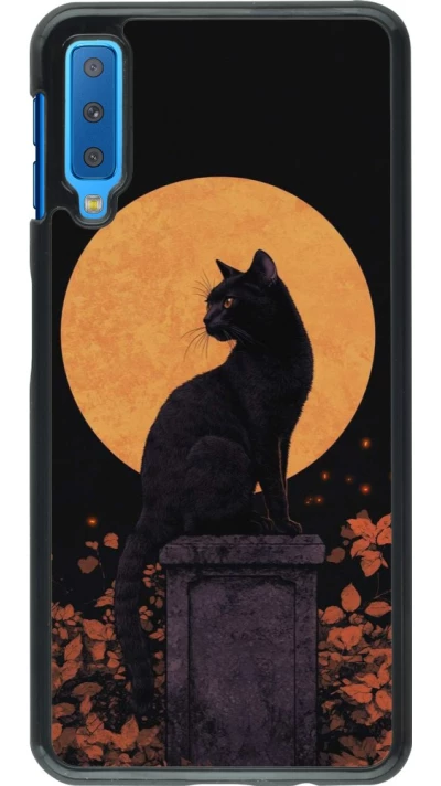 Samsung Galaxy A7 Case Hülle - Halloween 2026 Cat Art Nouveau