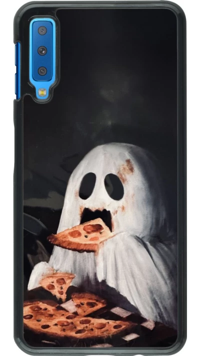 Samsung Galaxy A7 Case Hülle - Halloween 2026 Ghost eating pizza