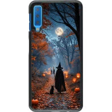 Samsung Galaxy A7 Case Hülle - Halloween 2026 Witch with a cat