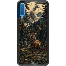 Samsung Galaxy A7 Case Hülle - Linocut Reh