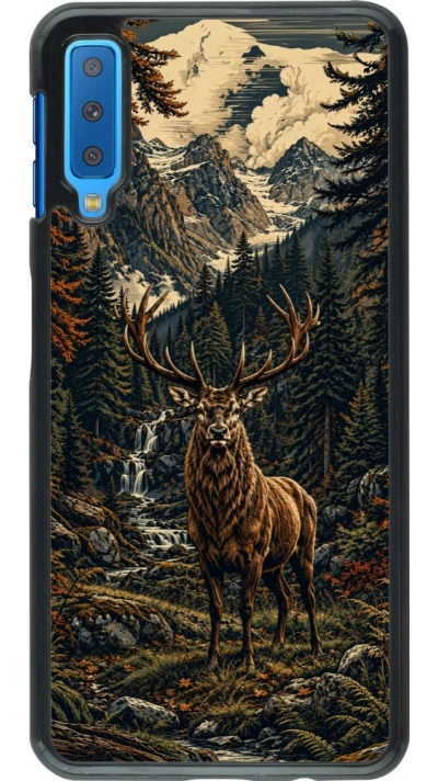 Coque Samsung Galaxy A7 - Linocut Cerf