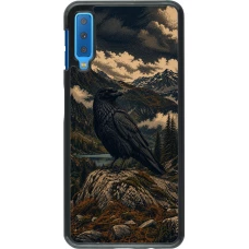 Samsung Galaxy A7 Case Hülle - Linocut Grosser Rabe