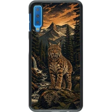 Samsung Galaxy A7 Case Hülle - Linocut Luchs
