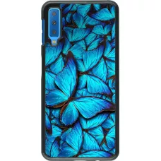 Coque Samsung Galaxy A7 - Papillon - Bleu