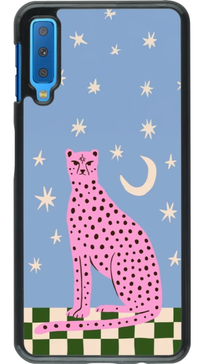 Samsung Galaxy A7 Case Hülle - Pink leopard with stars 2026