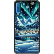 Samsung Galaxy A7 Case Hülle - Verschneites Bergdorf am See in der Nacht