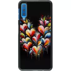 Coque Samsung Galaxy A7 - Valentine 2024 Coeur Noir Abstrait