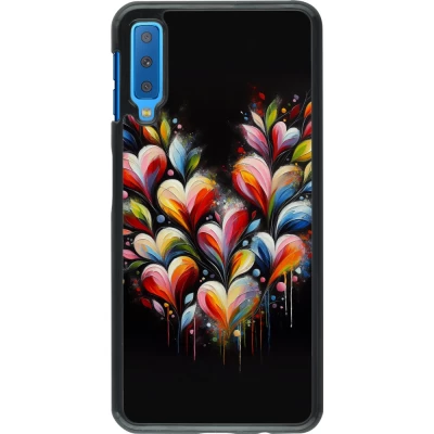 Coque Samsung Galaxy A7 - Valentine 2024 Coeur Noir Abstrait