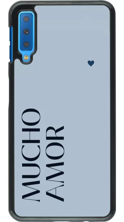 Samsung Galaxy A7 Case Hülle - Valentine 2024 mucho amor azul