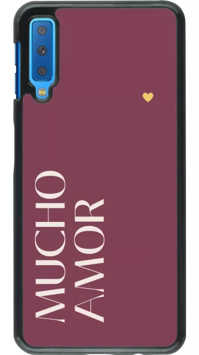 Samsung Galaxy A7 Case Hülle - Valentine 2024 mucho amor rosado