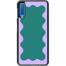 Samsung Galaxy A7 Case Hülle - Wavy Rectangle Green Purple
