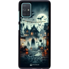 Samsung Galaxy A71 Case Hülle - Halloween Spukstadt
