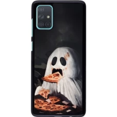 Samsung Galaxy A71 Case Hülle - Halloween 2026 Ghost eating pizza