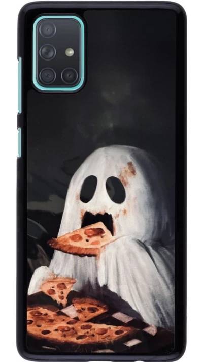 Samsung Galaxy A71 Case Hülle - Halloween 2026 Ghost eating pizza