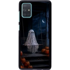 Samsung Galaxy A71 Case Hülle - Halloween 2026 Ghost on a swing