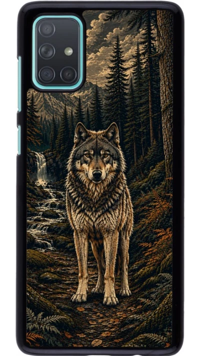 Coque Samsung Galaxy A71 - Linocut Loup