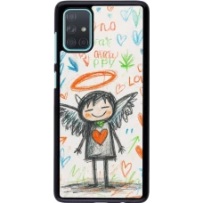 Samsung Galaxy A71 Case Hülle - Little Angel Sketch Love