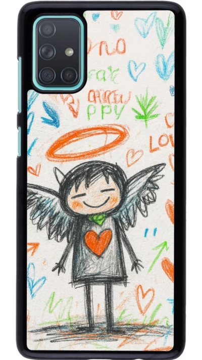 Samsung Galaxy A71 Case Hülle - Little Angel Sketch Love