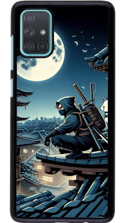 Samsung Galaxy A71 Case Hülle - Ninja unter dem Mond