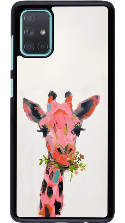 Samsung Galaxy A71 Case Hülle - Pink Girafe Paint