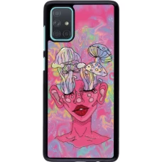 Samsung Galaxy A71 Case Hülle - Psychedelic pink mushroom