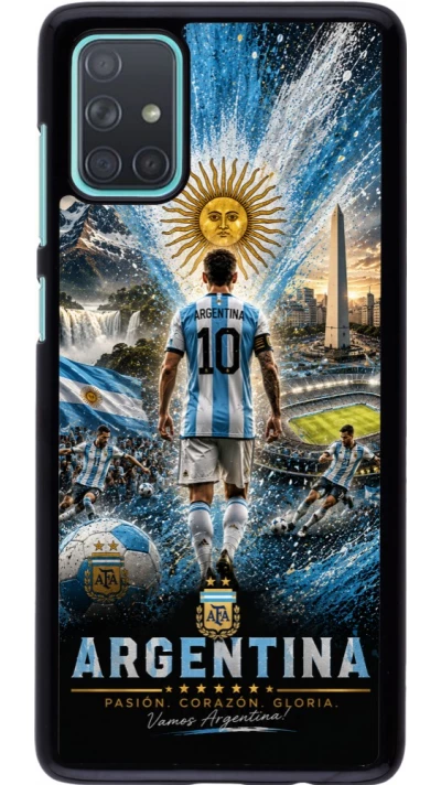 Samsung Galaxy A71 Case Hülle - Fussball Argentinien splash 2026
