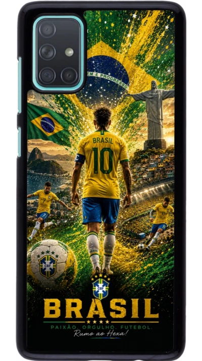 Samsung Galaxy A71 Case Hülle - Fussball Brasilien splash 2026