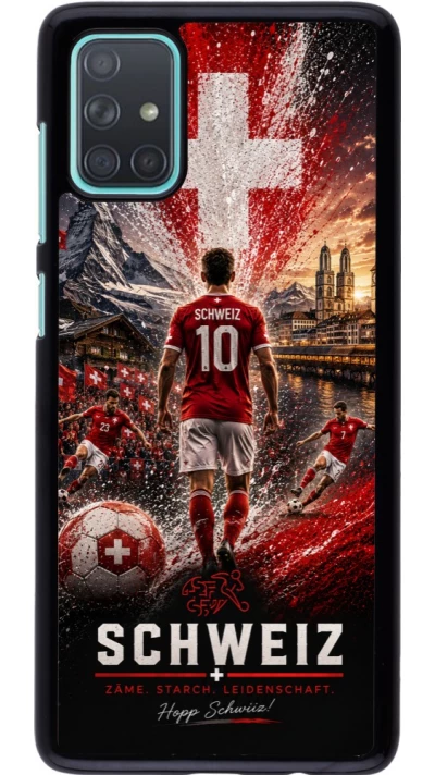 Samsung Galaxy A71 Case Hülle - Fussball Schweiz splash 2026