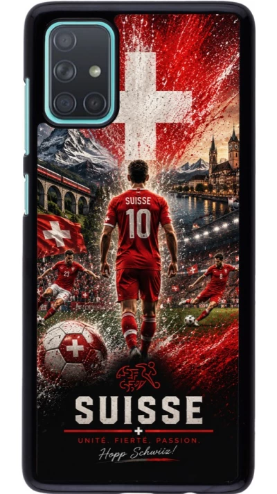 Samsung Galaxy A71 Case Hülle - Fussball Suisse splash 2026