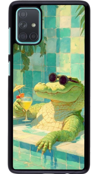 Coque Samsung Galaxy A71 - Crocodile in the swimming pool Summer 2026