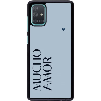 Samsung Galaxy A71 Case Hülle - Valentine 2024 mucho amor azul