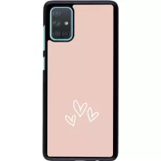 Samsung Galaxy A71 Case Hülle - Valentine 2023 three minimalist hearts