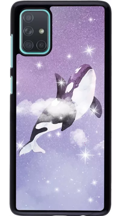 Hülle Samsung Galaxy A71 - Whale in sparking stars