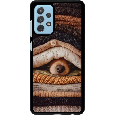 Samsung Galaxy A72 Case Hülle - Autumn 26 Dog under the covers