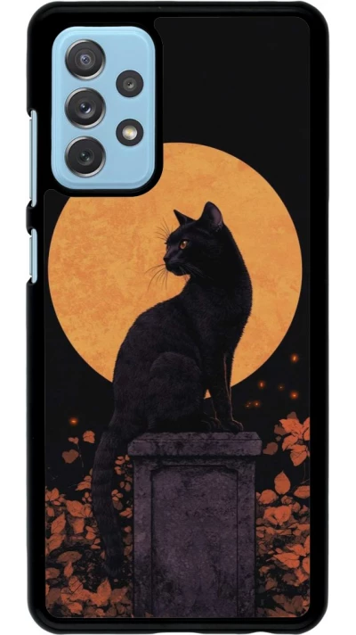 Samsung Galaxy A72 Case Hülle - Halloween 2026 Cat Art Nouveau
