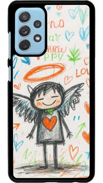 Samsung Galaxy A72 Case Hülle - Little Angel Sketch Love
