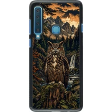 Samsung Galaxy A9 Case Hülle - Linocut Uhu
