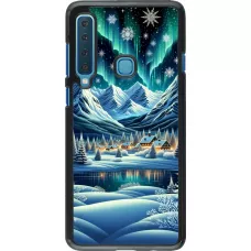 Samsung Galaxy A9 Case Hülle - Verschneites Bergdorf am See in der Nacht