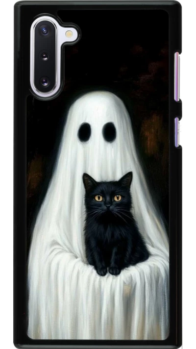 Samsung Galaxy Note 10 Case Hülle - Halloween 2025 Ghost with black cat