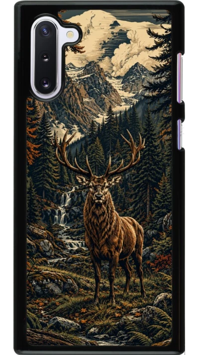 Coque Samsung Galaxy Note 10 - Linocut Cerf